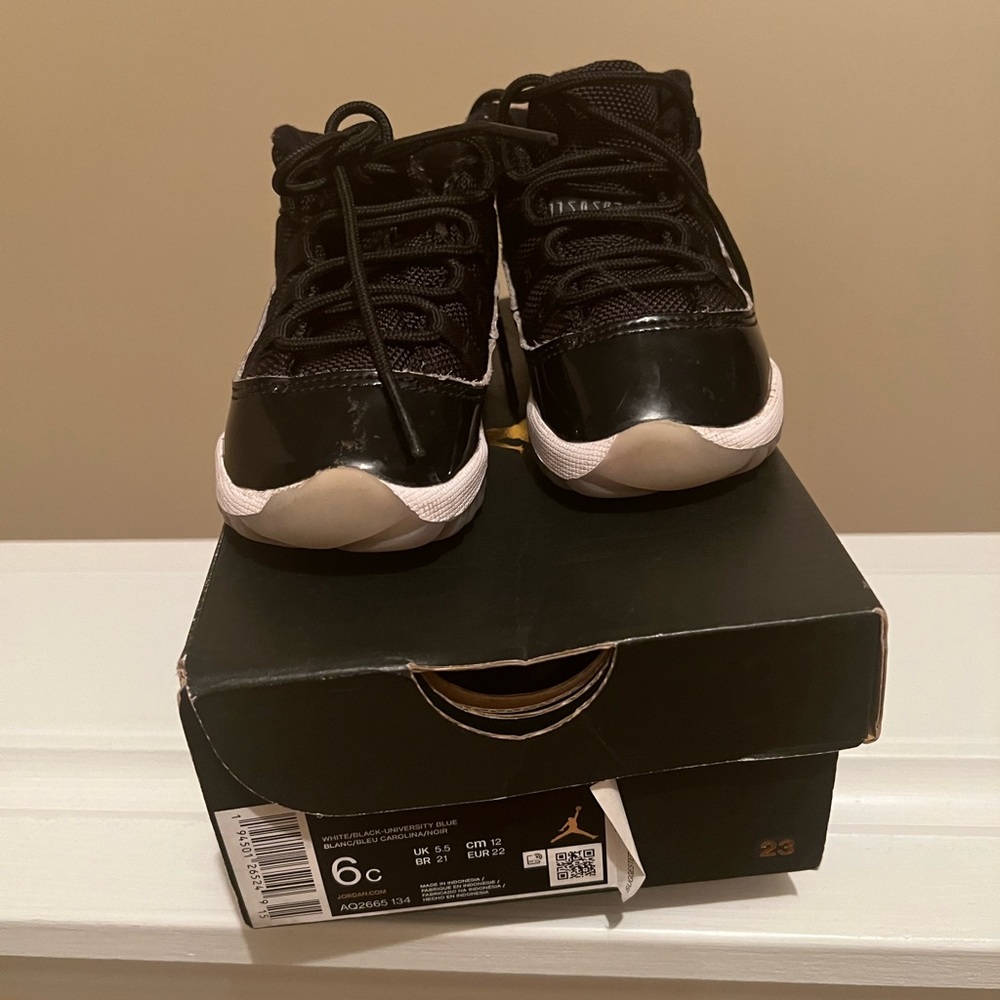 Toddler Jordan’s, worn but still in decent condition and can be cleaned.
